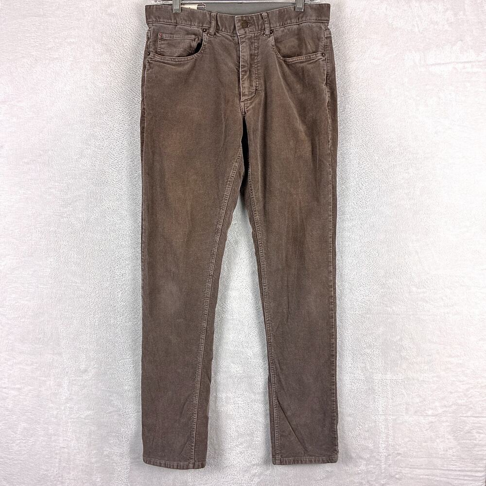 Marine Layer Pants Mens 30x32 Brown Corduroy Slim Straight Preppy Classic Luxury